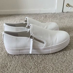 White Steve Madden Slip On Sneakers